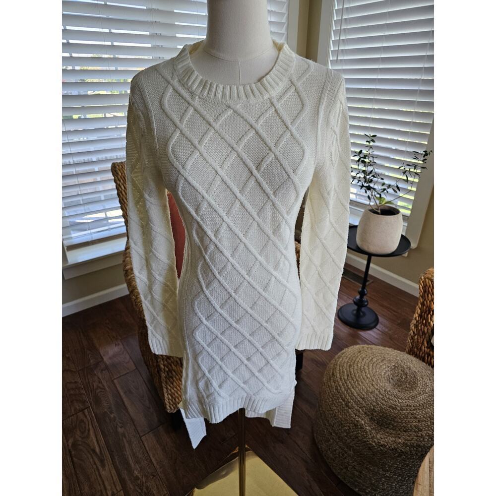 Elliatt X Revolve Realm Knit High Low Sweater Dress Women's‎ Size XS Cream